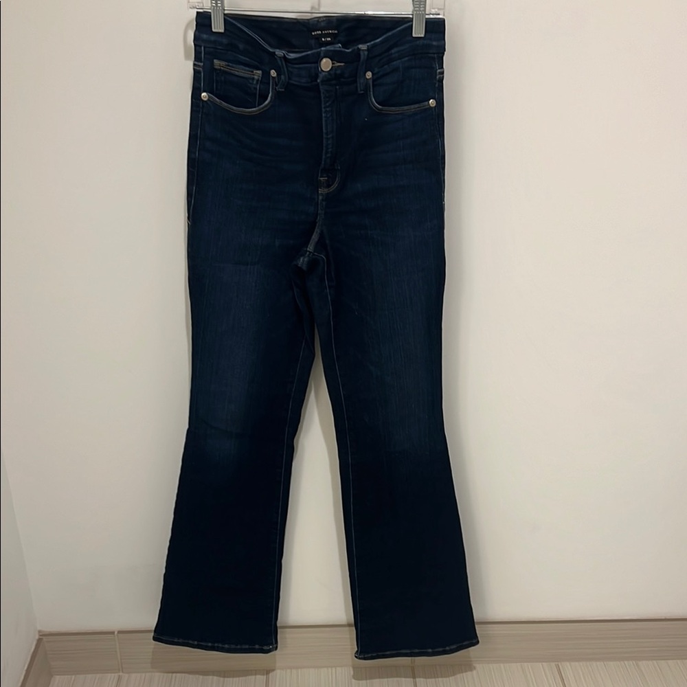 Good American Blue Flare Wide Leg Jeans